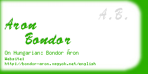 aron bondor business card